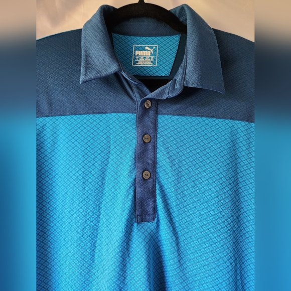 Puma Golf- Men's Size Large- Polo- Blue- Dry Cell- Like New - Picture 2 of 8